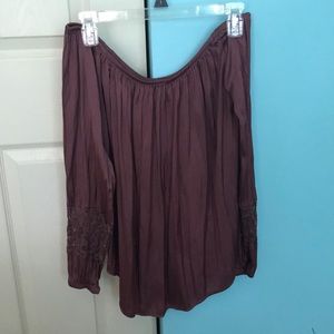 Off the shoulder silky shirt